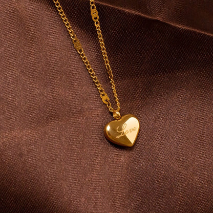 14K Gold Heart Pendant Necklace