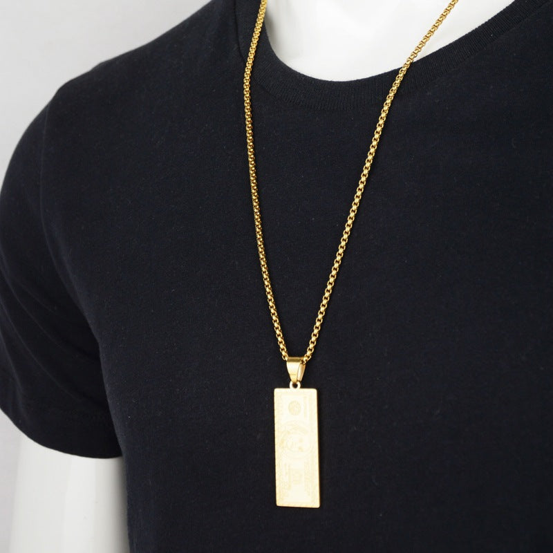 14K gold dollar pendant necklace