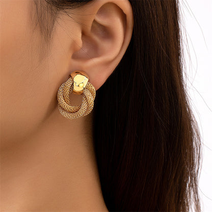 14K gold delicate simple personality creative earrings for women