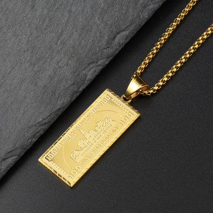 14K gold dollar pendant necklace