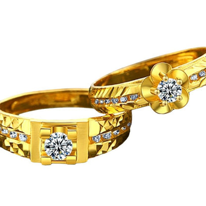 Gold diamond ice ring