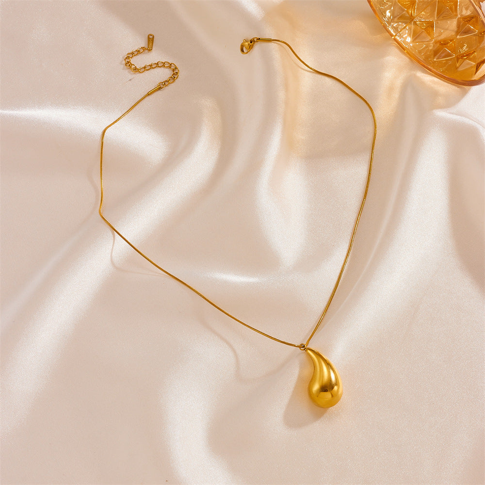 14K gold solid drop collarbone chain