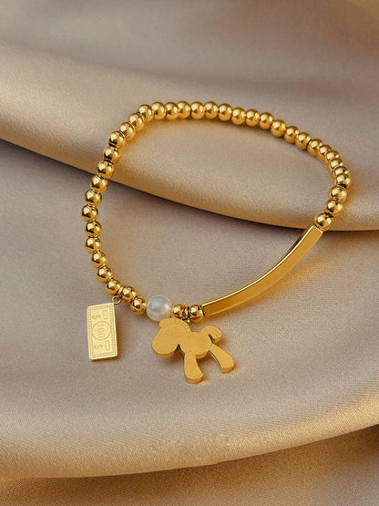 14K Gold Pony Ball Bracelet