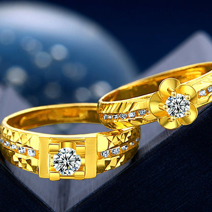 Gold diamond ice ring