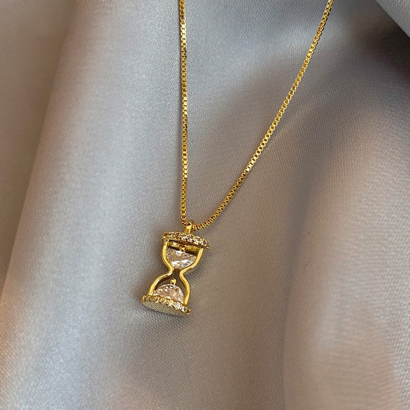 14K Gold Hourglass Necklace