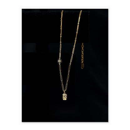 14K Gold French Light Luxury Style Diamond Necklace