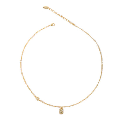 14K Gold French Light Luxury Style Diamond Necklace