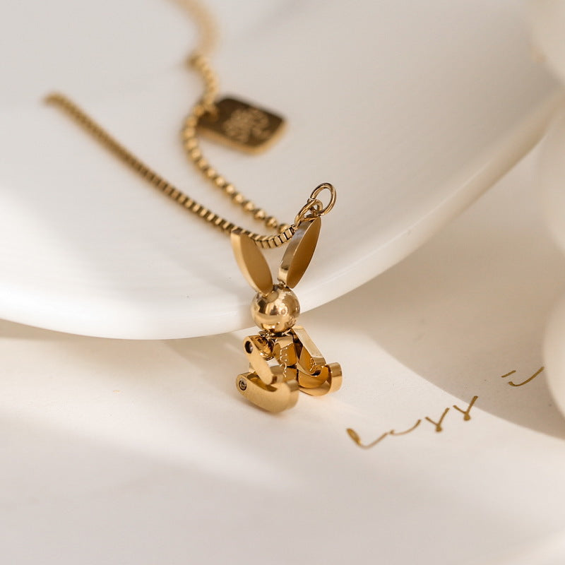 14K Gold Rabbit Pendant Neckchain