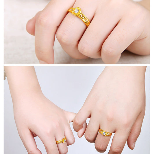 Gold diamond ice ring