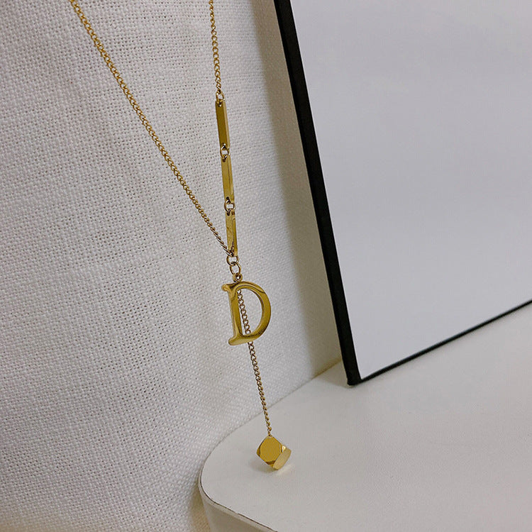 14K Gold Letter D Pendant