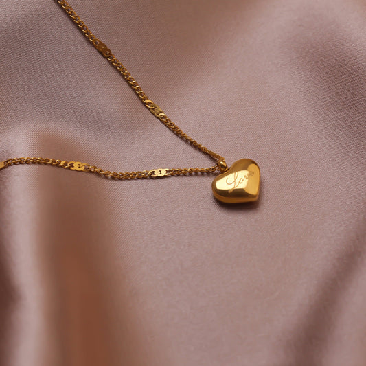 14K Gold Heart Pendant Necklace